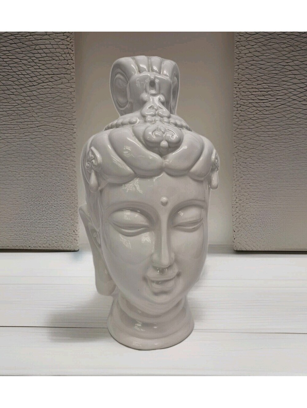 Three Hands Corp Ceramic Statue Of The Head Of Guanyin 14"
